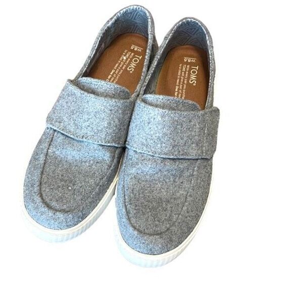 TOMS Altair Slip-On Loafers Women’s Size 8.5 Felt Suede Gray. EUC - Picture 1 of 8